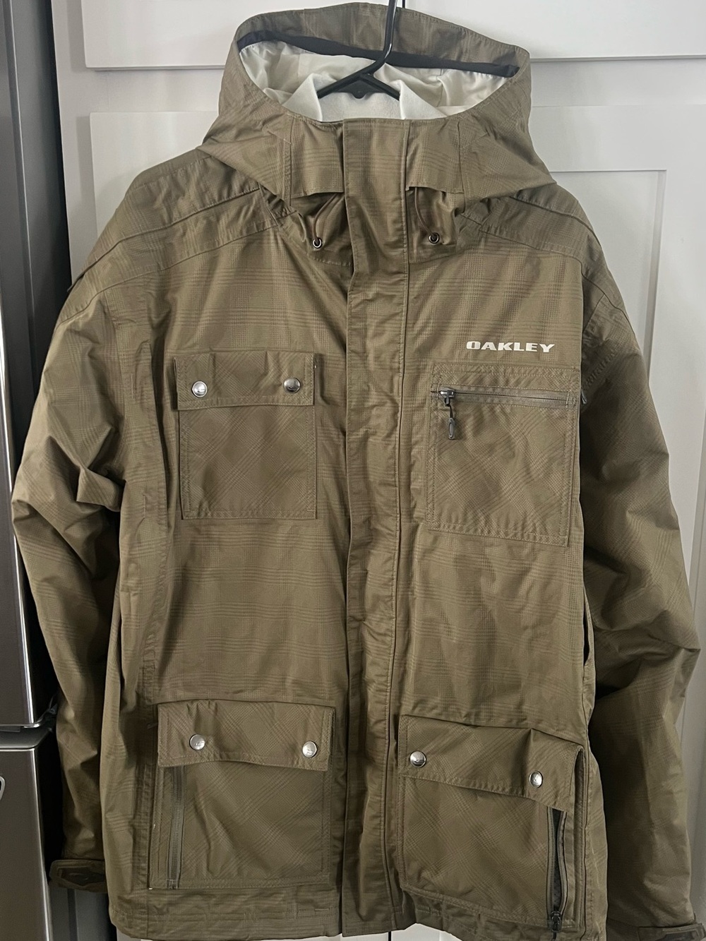 NEW OAKLEY Olive/Brown Hooded Ski Jacket, RARE Men's Size Med.